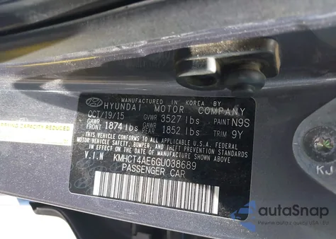 2016 Hyundai Accent Se из США, поврежденный, VIN KMHCT4AE6GU038689